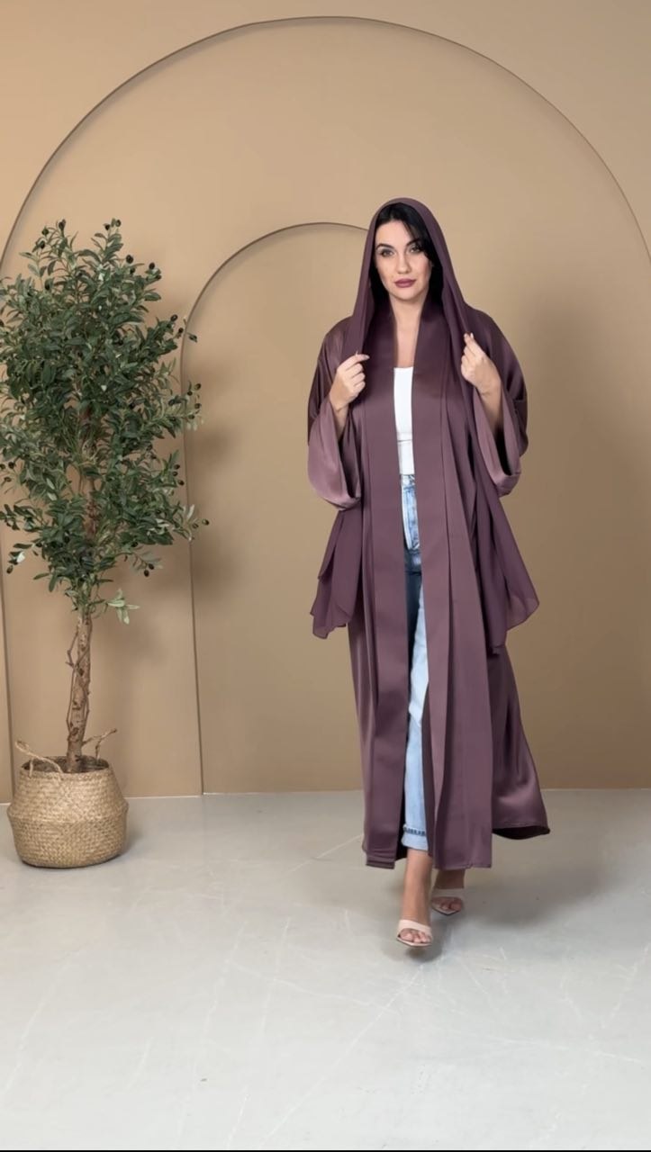 Mauve Silk Abaya