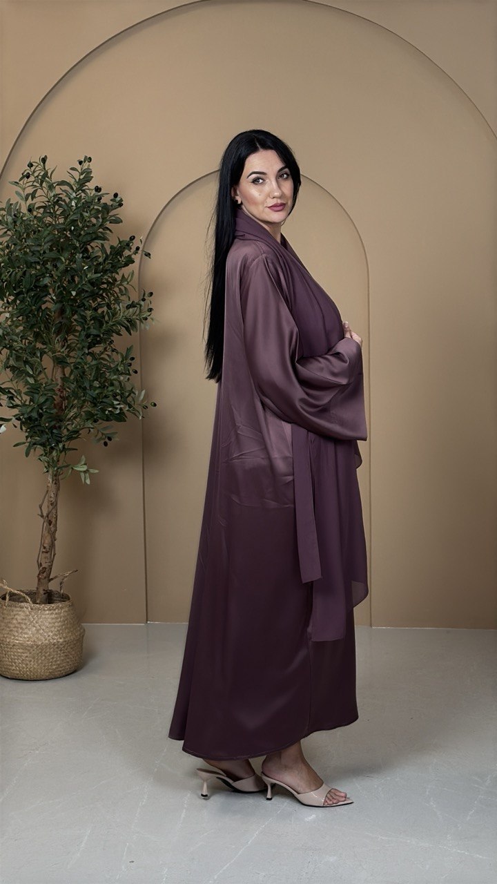 Mauve Silk Abaya