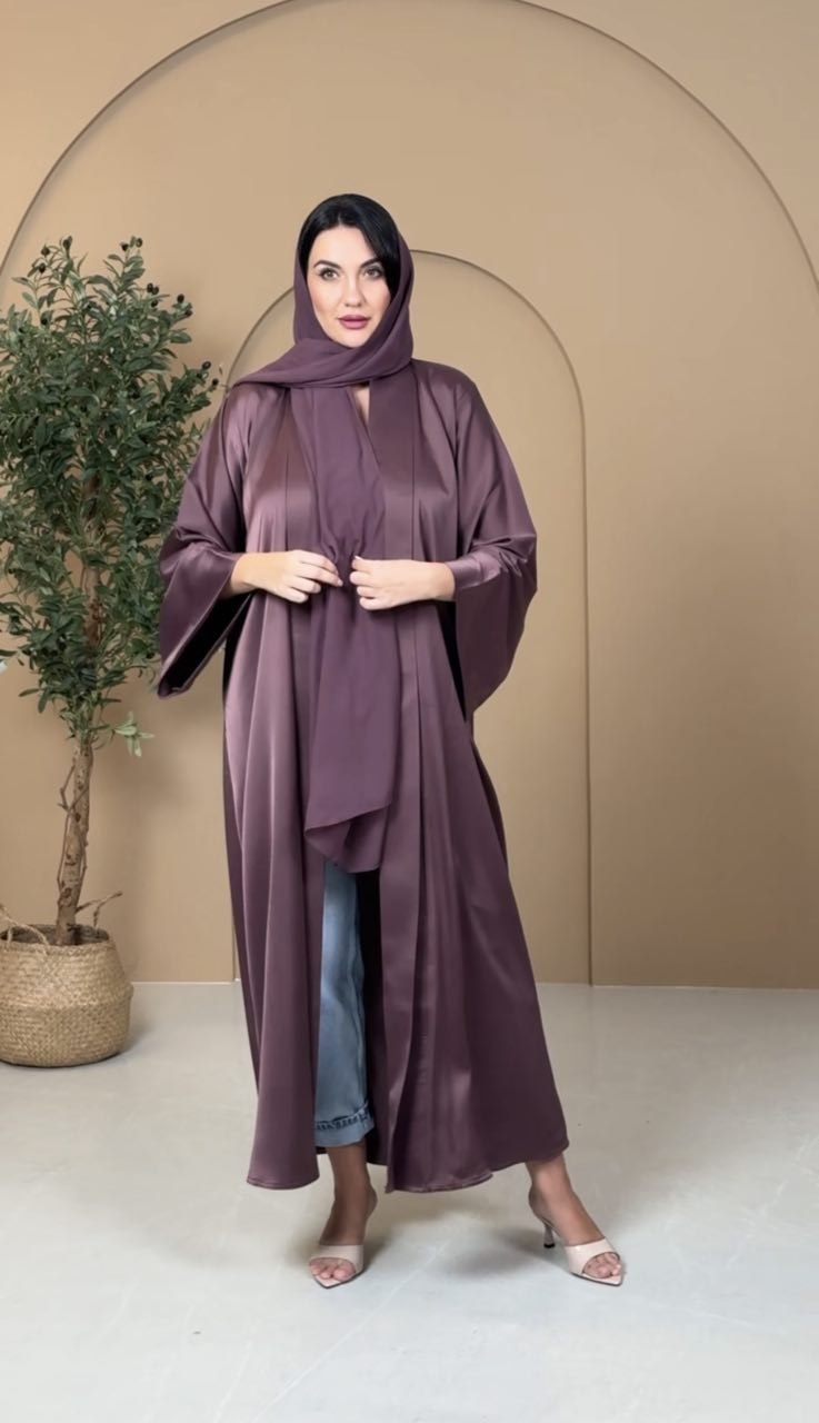 Mauve Silk Abaya