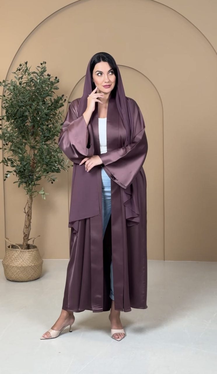 Mauve Silk Abaya