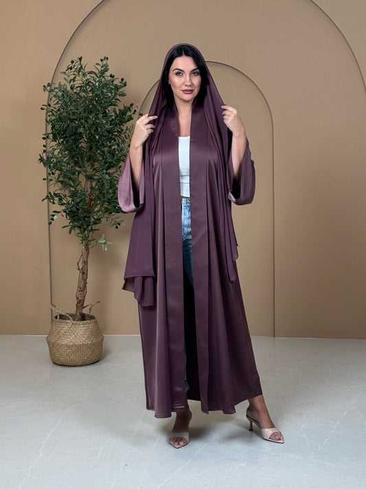 Mauve Silk Abaya