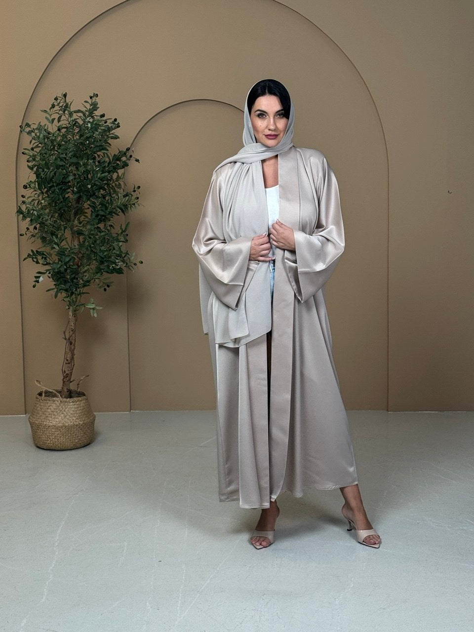 Champagne Silk Abaya