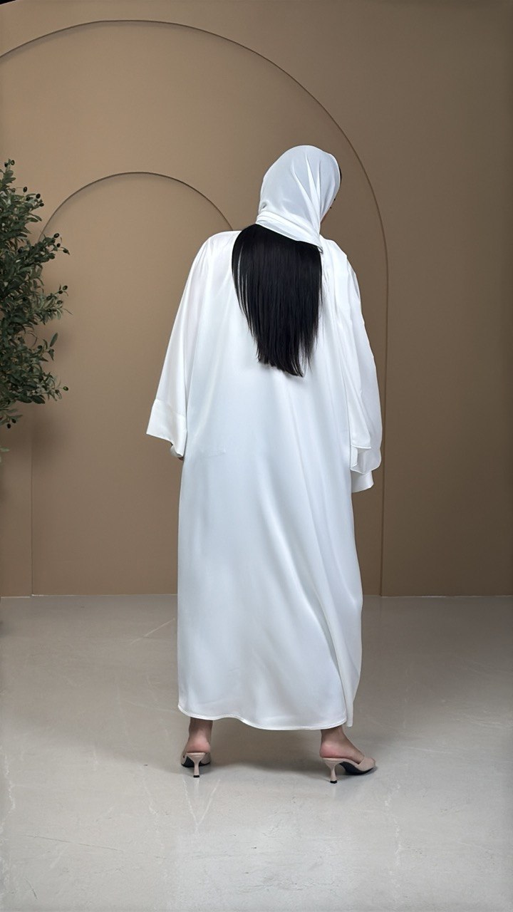 White Silk Abaya