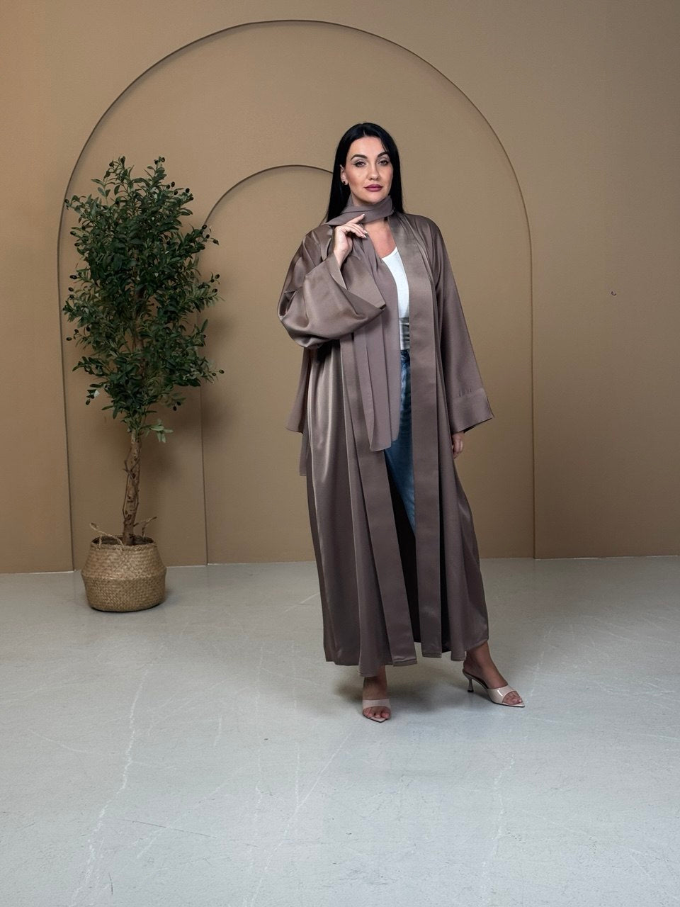 Espresso Silk Abaya