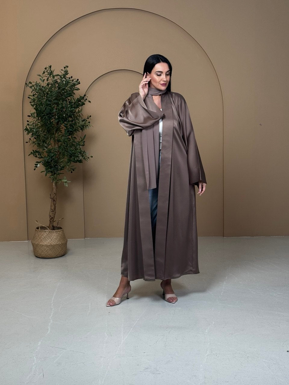 Espresso Silk Abaya